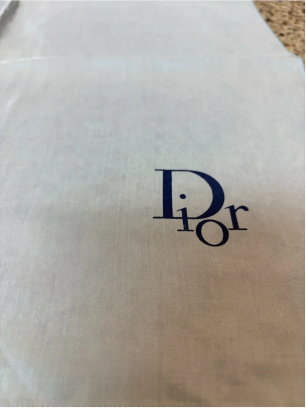 Christian Dior Vintage Pale Blue Silk Handkerchief Scarf with Navy Blue Logo 22” - Picture 6 of 10